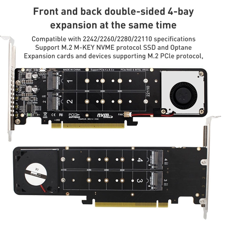 PCIe X16 to M.2 M-key NVMEx4 SSD RAID Converter Card My Store