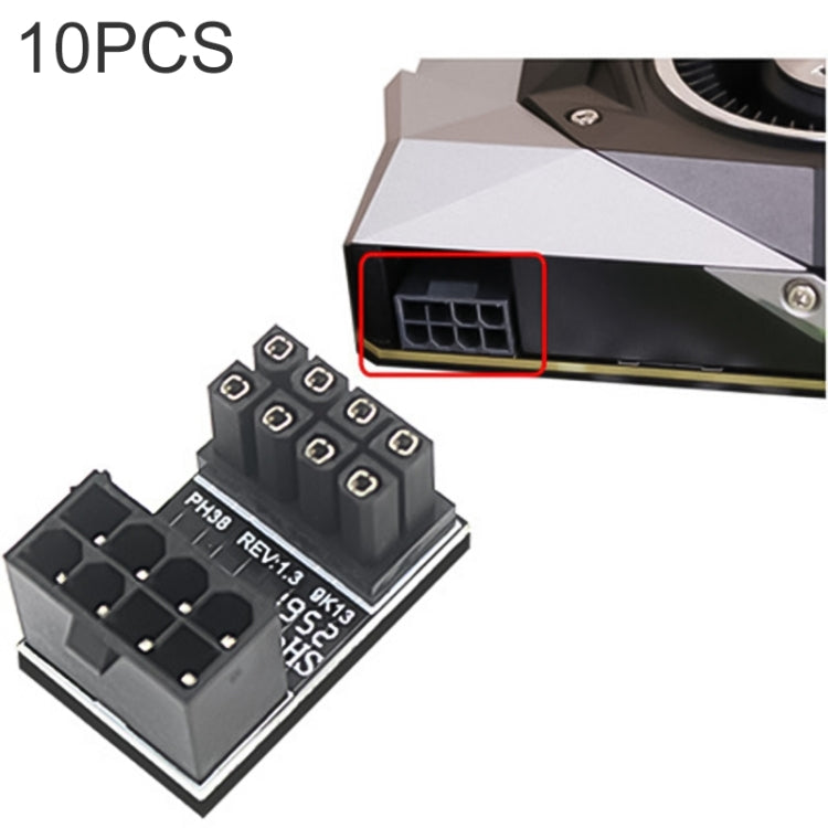 10 PCS ATX 8Pin Female to 8Pin Male 180 Degree Angled Adapter , Model: