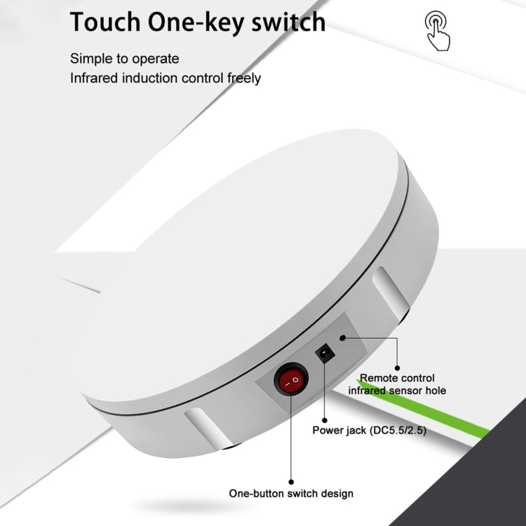 22cm Charging Rotating Display Stand Video Shooting Turntable, Load: 50kg