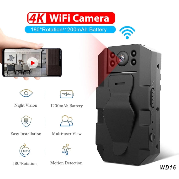 WD16 Mini HD WiFi Camera 180 Degrees Recorder with Back Clip Reluova