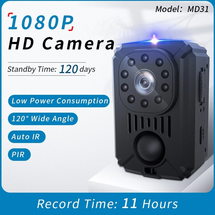 MD31 Mini 1080P HD Camcorder Night Vision PIR Motion Action Micro Camera