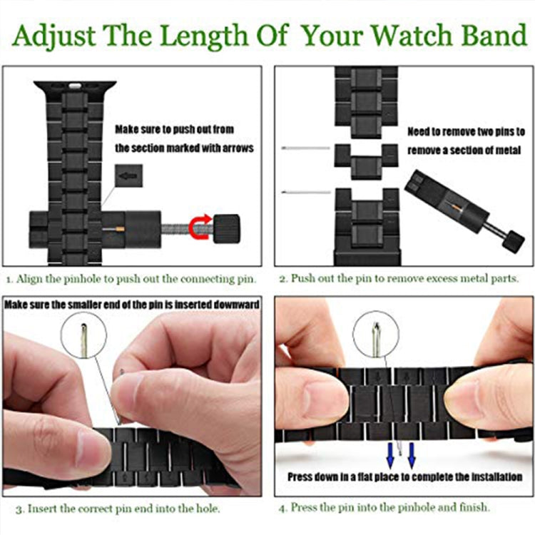 5-bead Stainless Steel Watch Band For Apple Watch Series