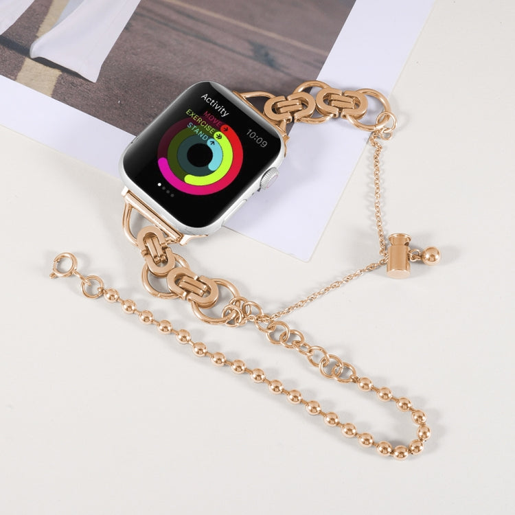 Double Chain 2-bead Stainless Steel Watch Band For Apple Watch Series