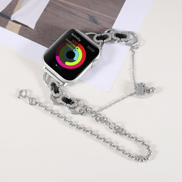 Double Chain 2-bead Stainless Steel Watch Band For Apple Watch Series