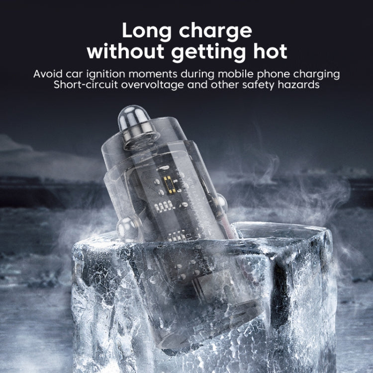 C12P 48W USB + Type-C Dual Port Transparent Mini Car Charger ÎҵÄÉ̵ê