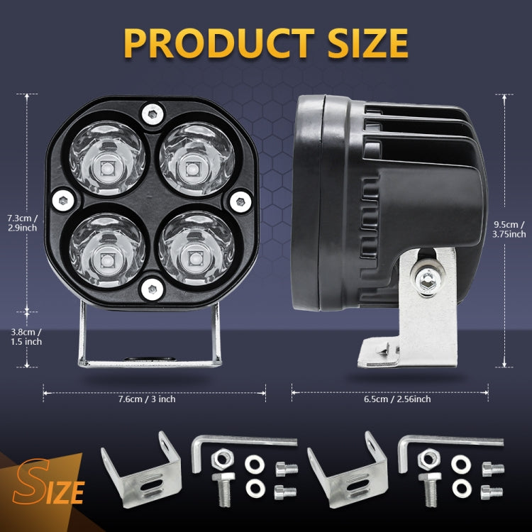 Car 3 inch 4LEDs Spotlight 20W / 2000LM / 6000K / DC9-80V ÎҵÄÉ̵ê