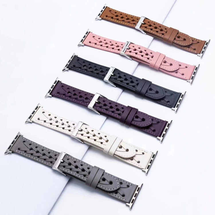 Genuine Leather Woven Watch Strap For Apple Watch Series