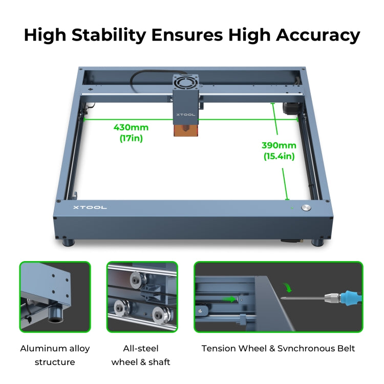 XTOOL D1 Pro-20W High Accuracy DIY Laser Engraving & Cutting Machine + Rotary Attachment + Raiser Kit