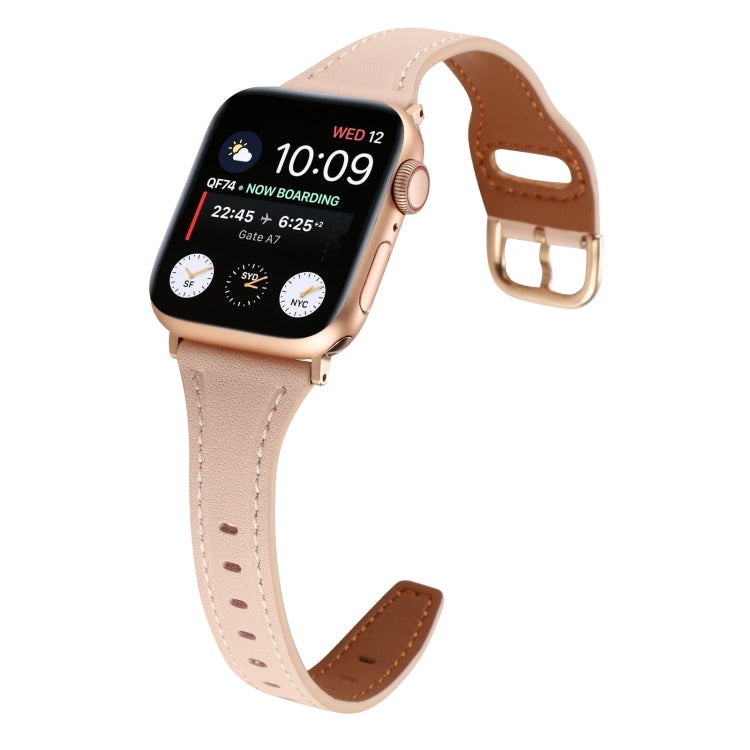 T-shaped Genuine Leather Starry Sky Watch Band For Apple Watch Series