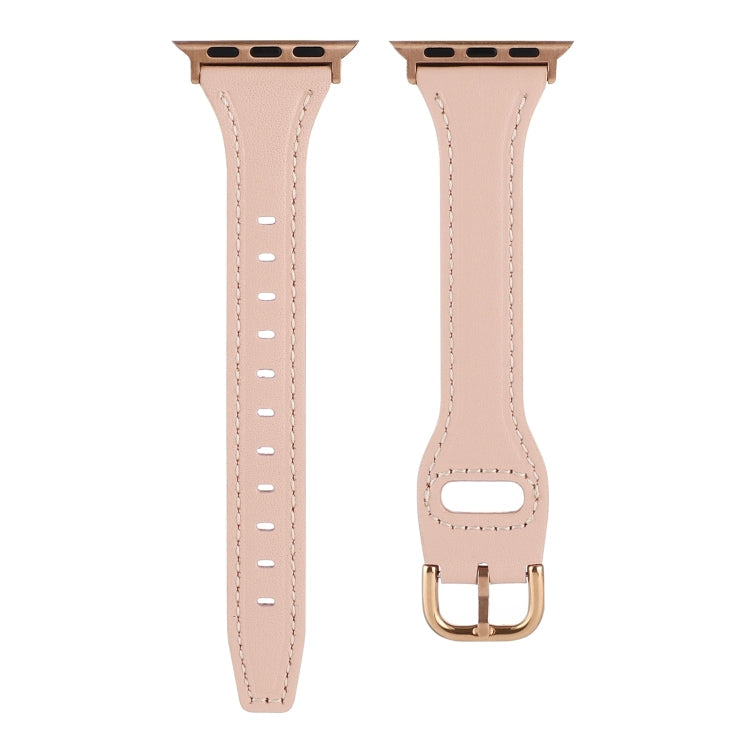 T-shaped Genuine Leather Starry Sky Watch Band For Apple Watch Series