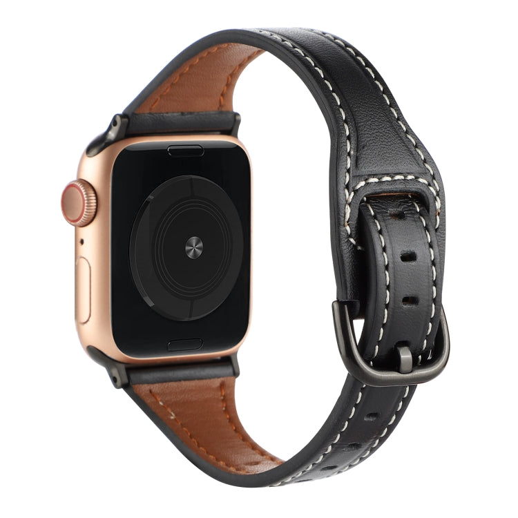 T-shaped Genuine Leather Starry Sky Watch Band For Apple Watch Series