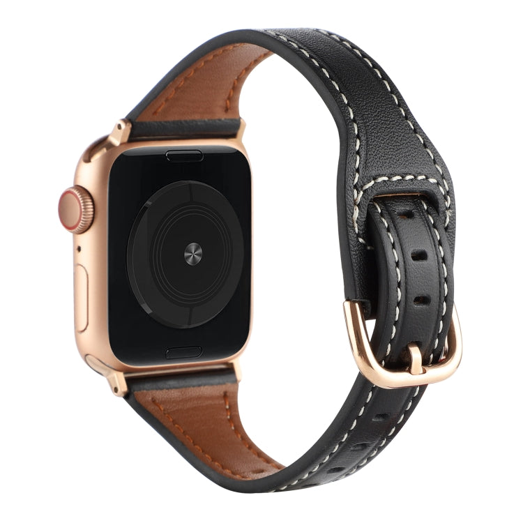 T-shaped Genuine Leather Starry Sky Watch Band For Apple Watch Series