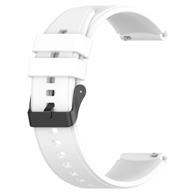 20mm Black Buckle Step Silicone Watch Band, Series 1-Reluova