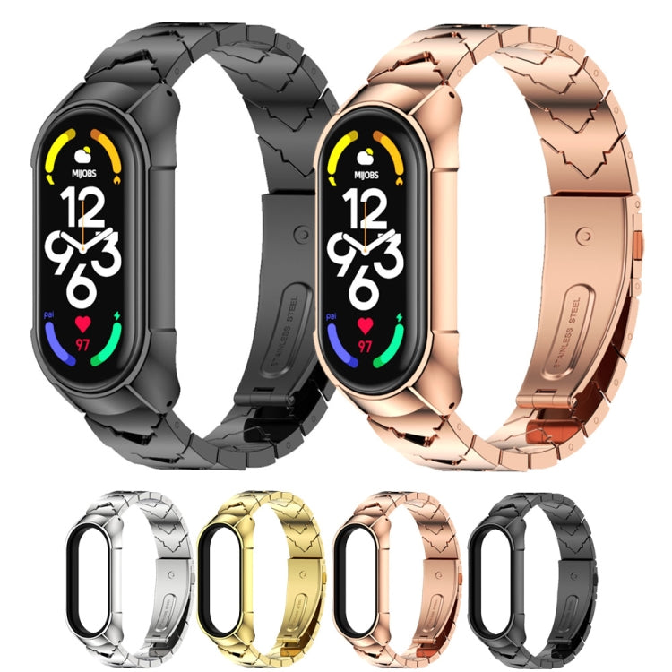 For Xiaomi Mi Band 7 / 7 NFC MIJOBS Stainless Steel Watch Band