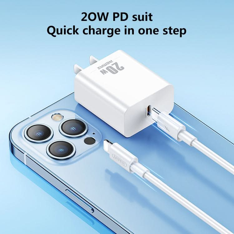 REMAX RP-U5 Extreme 2 Series 20W PD Charger + 1m USB-C / Type-C to 8 Pin Fast Charge Data Cable Set