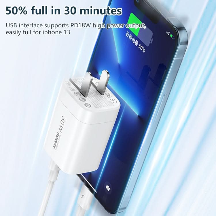 REMAX RP-U6 Magic Speed Series 30W Micro USB+USB-C / Type-C Foldable Fast Charger