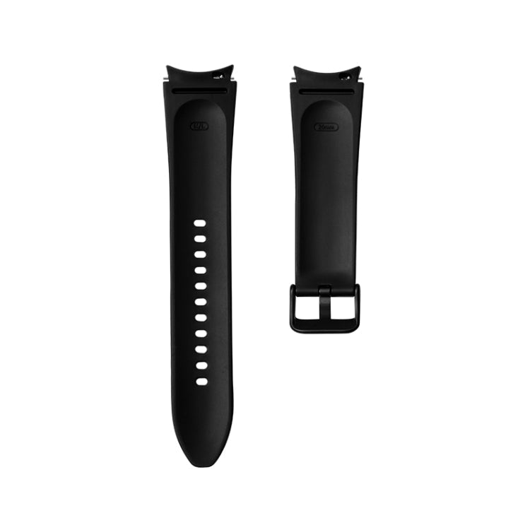 Silicone + Leather Black Buckle Watch Band