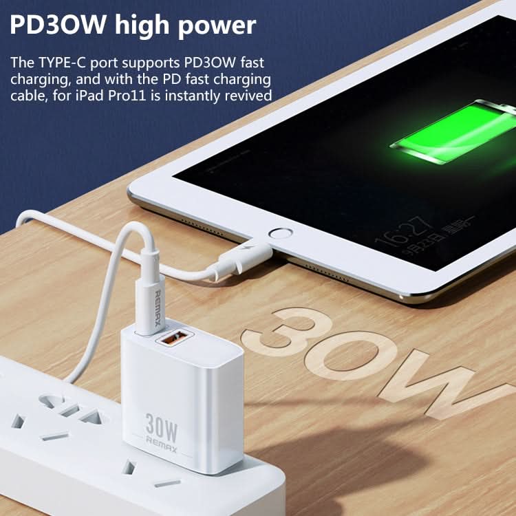 REMAX RP-U82 30W USB+USB-C/Type-C Dual Interface Fast Charger