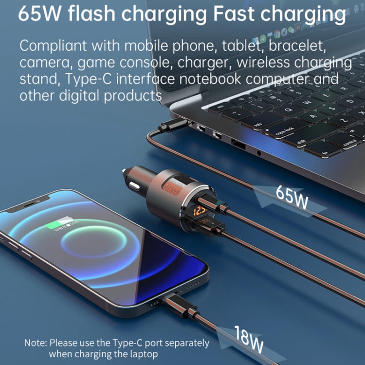 SC01 65W QC3.0 + PD Dual Ports Car Charger with Voltage Display ÎҵÄÉ̵ê