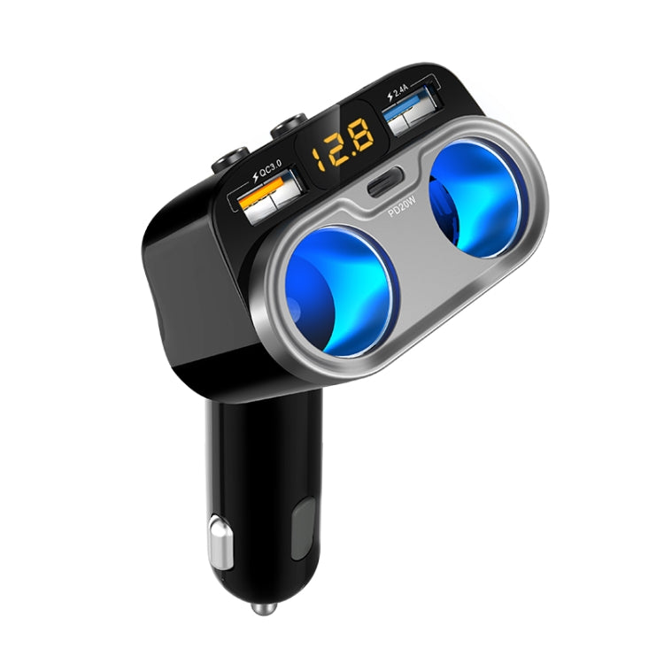 C47PQ Car Cigarette Lighter + Dual USB + Type-C Car Charger