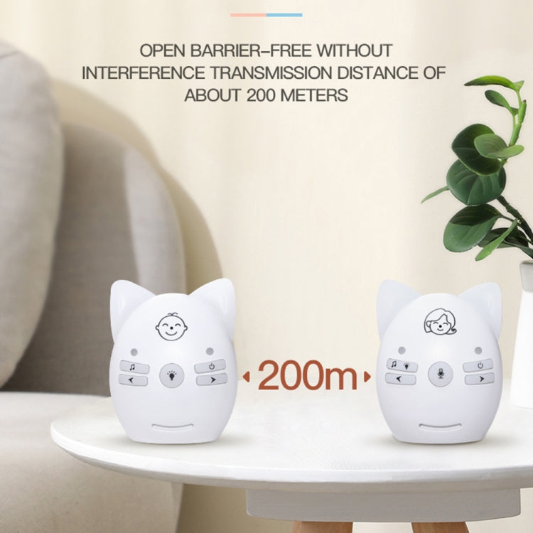 Wireless Audio Baby Monitor Support Voice Monitoring + Intercom + Night Light without Battery