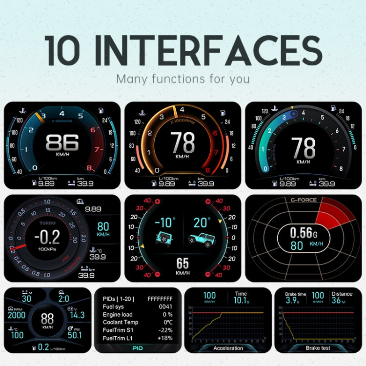 A450 OGM Car 2.8 inch OBDII + MEMS + GPS Head-Up Display System