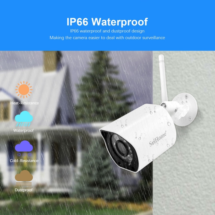 SriHome SH034 5.0MP Mini Dual 2.4 / 5G WiFi Outdoor Waterproof Video Surveillance Color Night Vision Security CCTV Cam