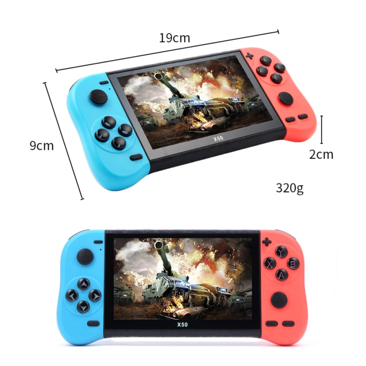 X50 Max 5.1 inch Screen Handheld Game Console for Double Player with 6000+ Games