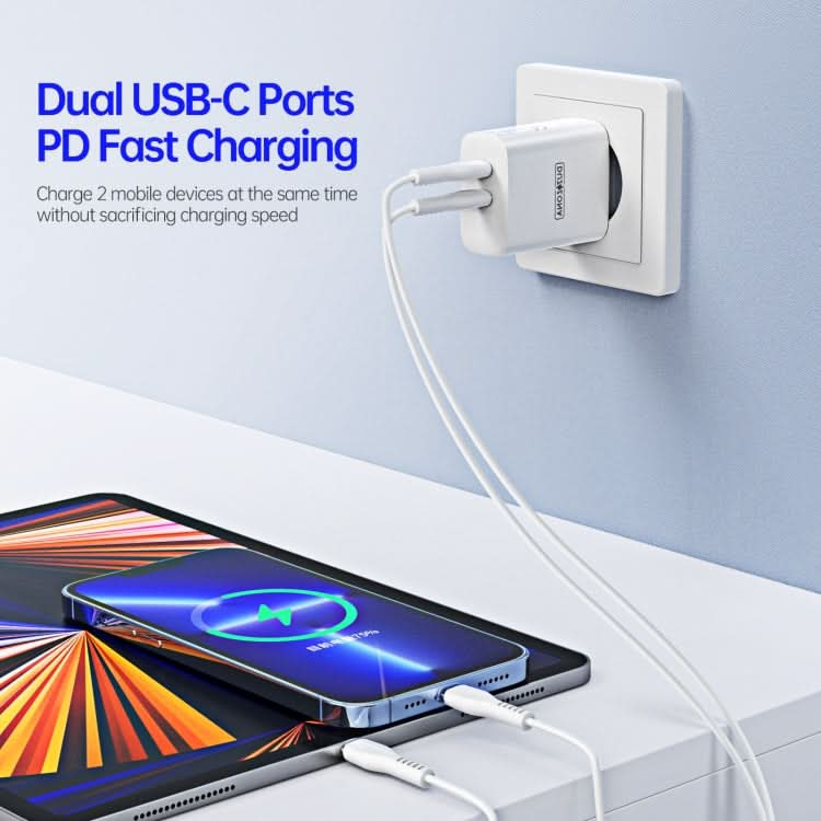 DUZZONA T4 PD 35W Dual Type-C Ports Travel Charger