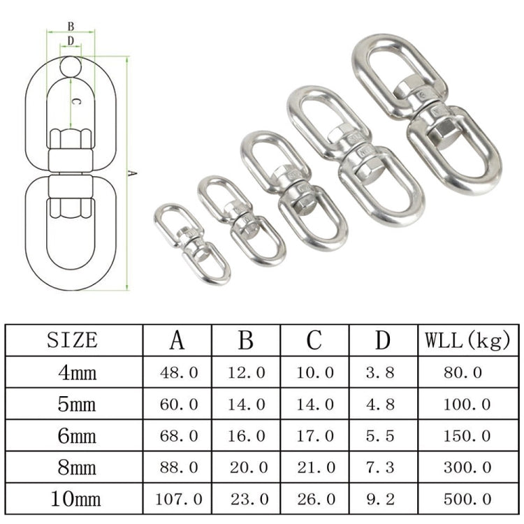 8mm 304 Stainless Steel Universal Rotating Ring-Reluova