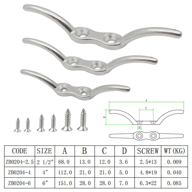 316 Stainless Steel Marine Flagpole Hook with Screw, Style:2-1/2 inch