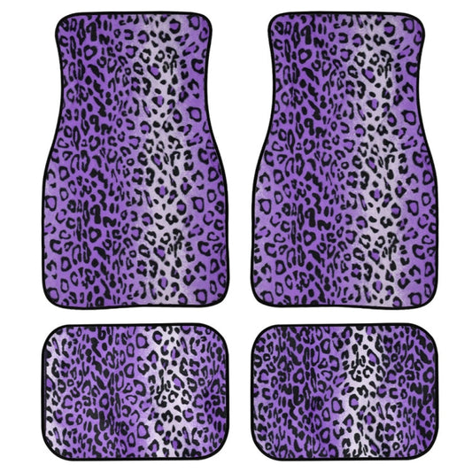 4 in 1 Leopard Print Universal Printing Auto Car Floor Mats Set