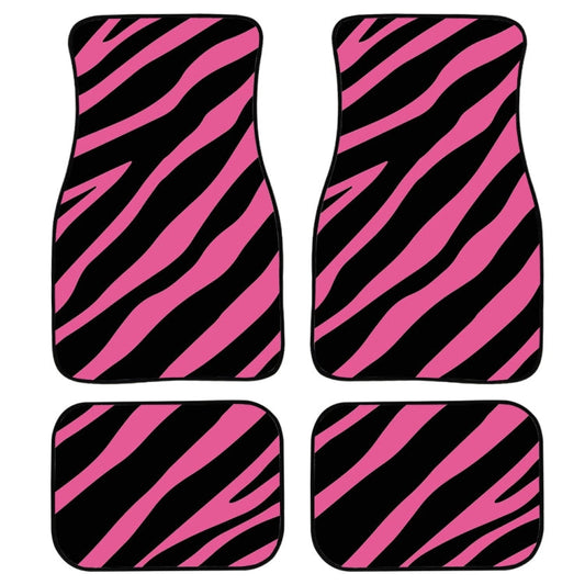 4 in 1 Zebra Stripe Universal Printing Auto Car Floor Mats Set