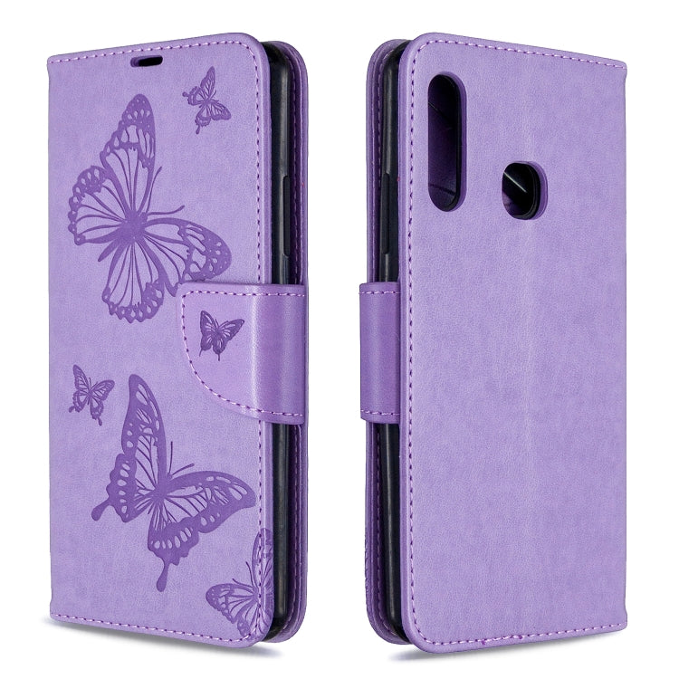 Two Butterflies Embossing Pattern Horizontal Flip Leather Case with Holder & Card Slot & Wallet & Lanyard My Store