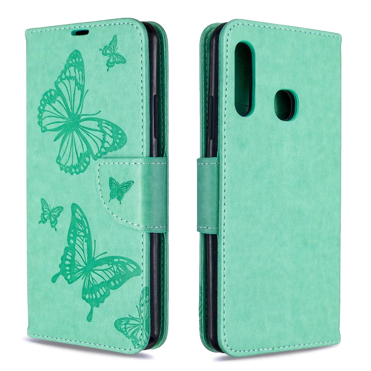 Two Butterflies Embossing Pattern Horizontal Flip Leather Case with Holder & Card Slot & Wallet & Lanyard My Store