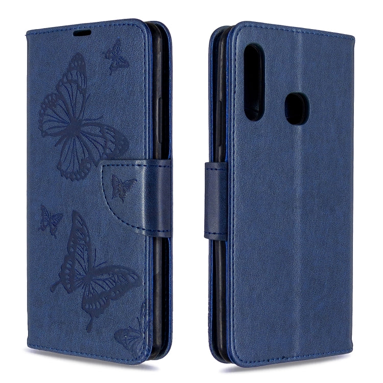 Two Butterflies Embossing Pattern Horizontal Flip Leather Case with Holder & Card Slot & Wallet & Lanyard My Store