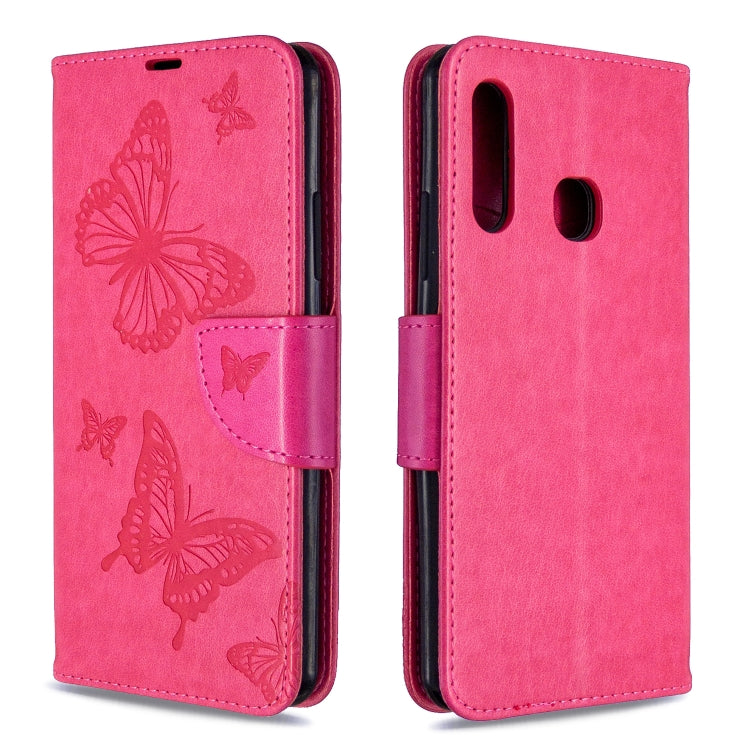 Two Butterflies Embossing Pattern Horizontal Flip Leather Case with Holder & Card Slot & Wallet & Lanyard My Store