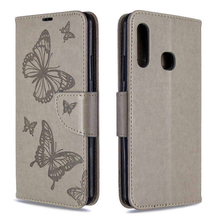 Two Butterflies Embossing Pattern Horizontal Flip Leather Case with Holder & Card Slot & Wallet & Lanyard My Store