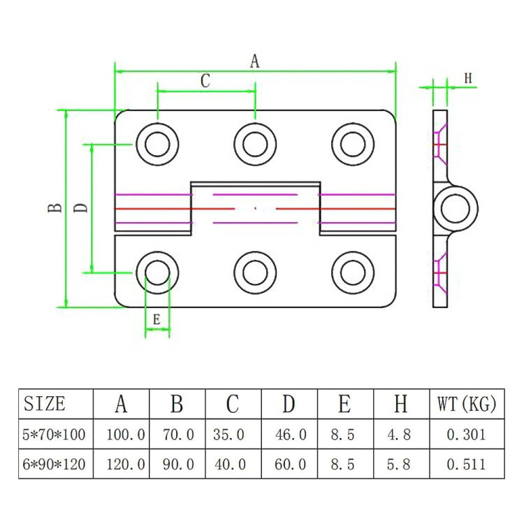 304 Stainless Steel Chassis Hinge