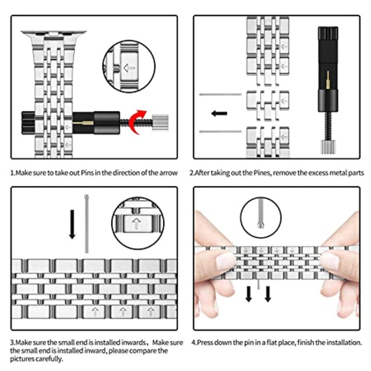 Seven-bead Ultra-thin Stainless Steel Watch Band For Apple Watch Series