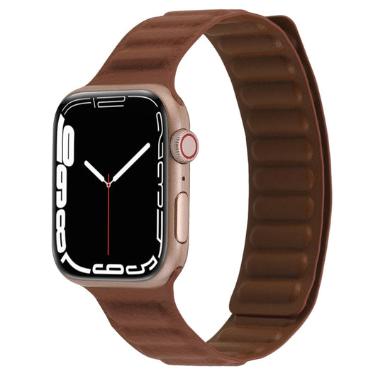 Magnetic Two-color Loop Slim Leather Watch Band For Apple Watch Series, Series 1