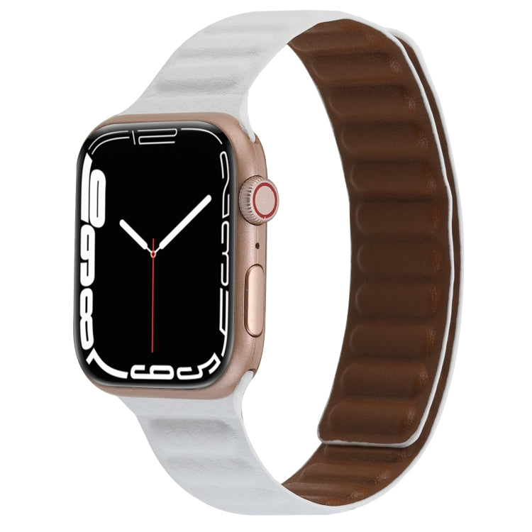 Magnetic Two-color Loop Slim Leather Watch Band For Apple Watch Series, Series 1