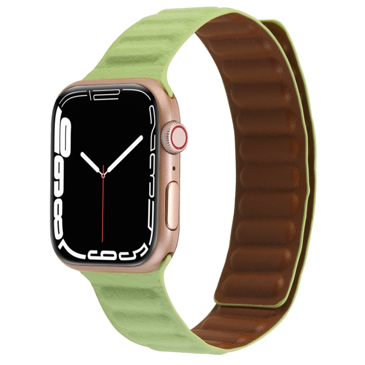 Magnetic Two-color Loop Slim Leather Watch Band For Apple Watch Series, Series 1