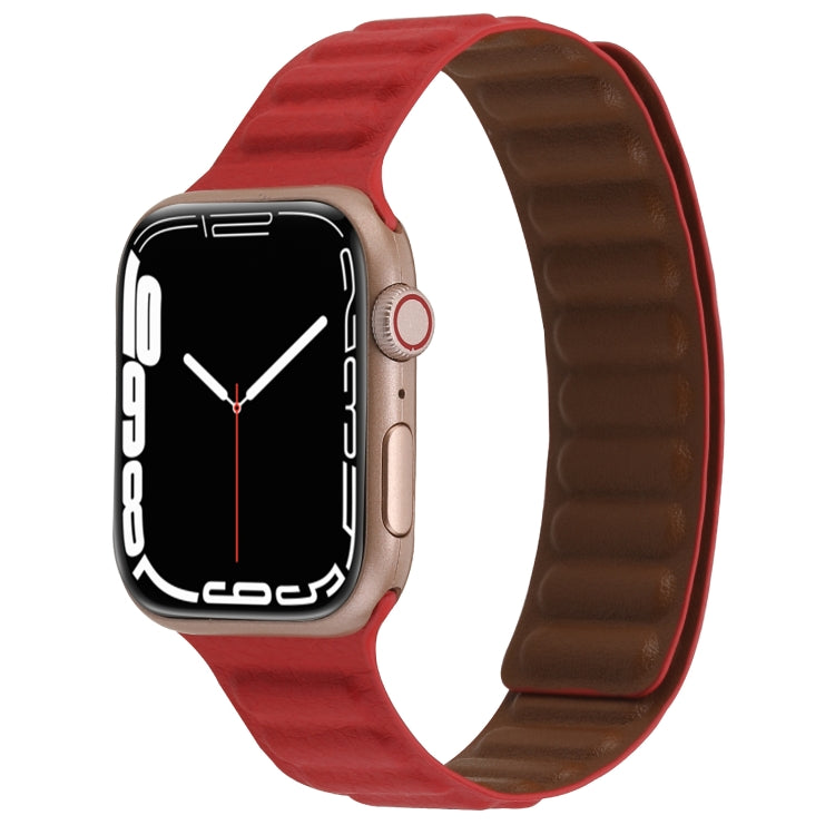 Magnetic Two-color Loop Slim Leather Watch Band For Apple Watch Series, Series 1