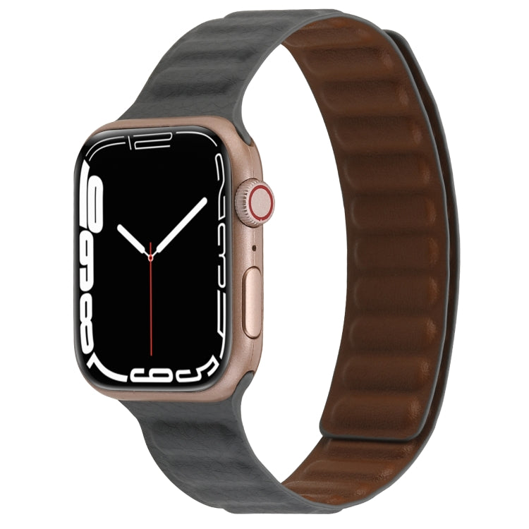 Magnetic Two-color Loop Slim Leather Watch Band For Apple Watch Series, Series 1