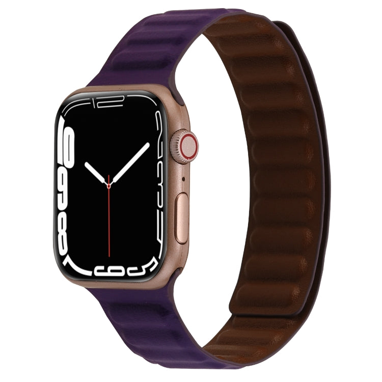 Magnetic Two-color Loop Slim Leather Watch Band For Apple Watch Series, Series 1