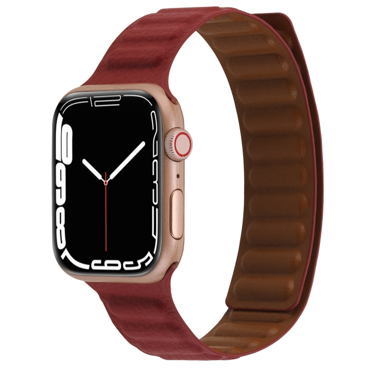 Magnetic Two-color Loop Slim Leather Watch Band For Apple Watch Series, Series 1