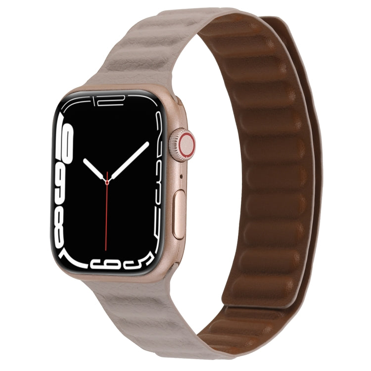 Magnetic Two-color Loop Slim Leather Watch Band For Apple Watch Series, Series 1