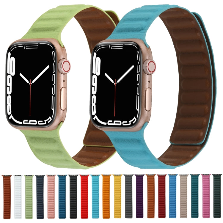 Magnetic Two-color Loop Slim Leather Watch Band For Apple Watch Series, Series 1