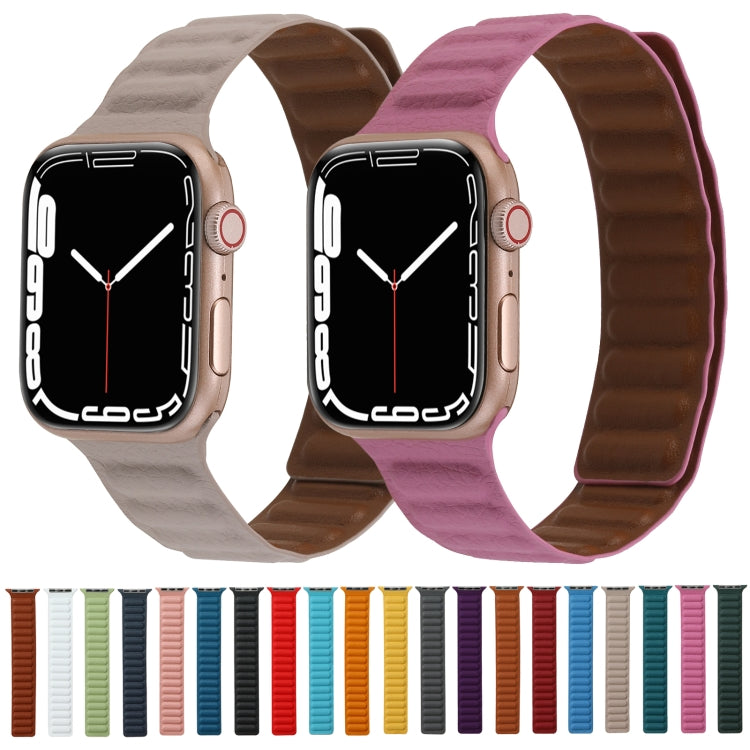 Magnetic Two-color Loop Slim Leather Watch Band For Apple Watch Series, Series 2